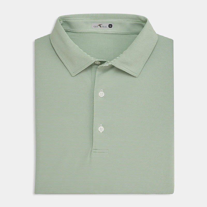 Genteal Club Pinstripe Performance Polo Aspen