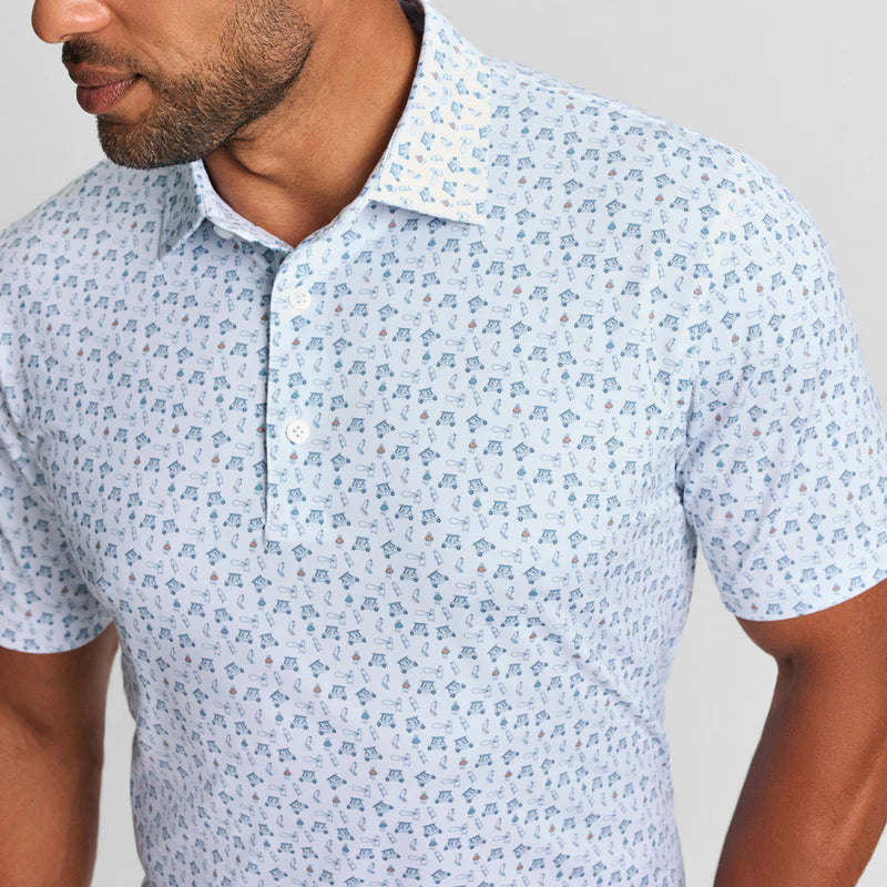Genteal Stream to Green Printed Performance Polo