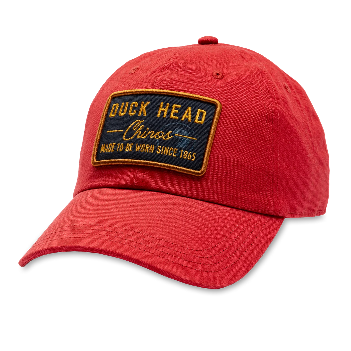Duck Head Chinos Patch Canvas Hat Red Ochre