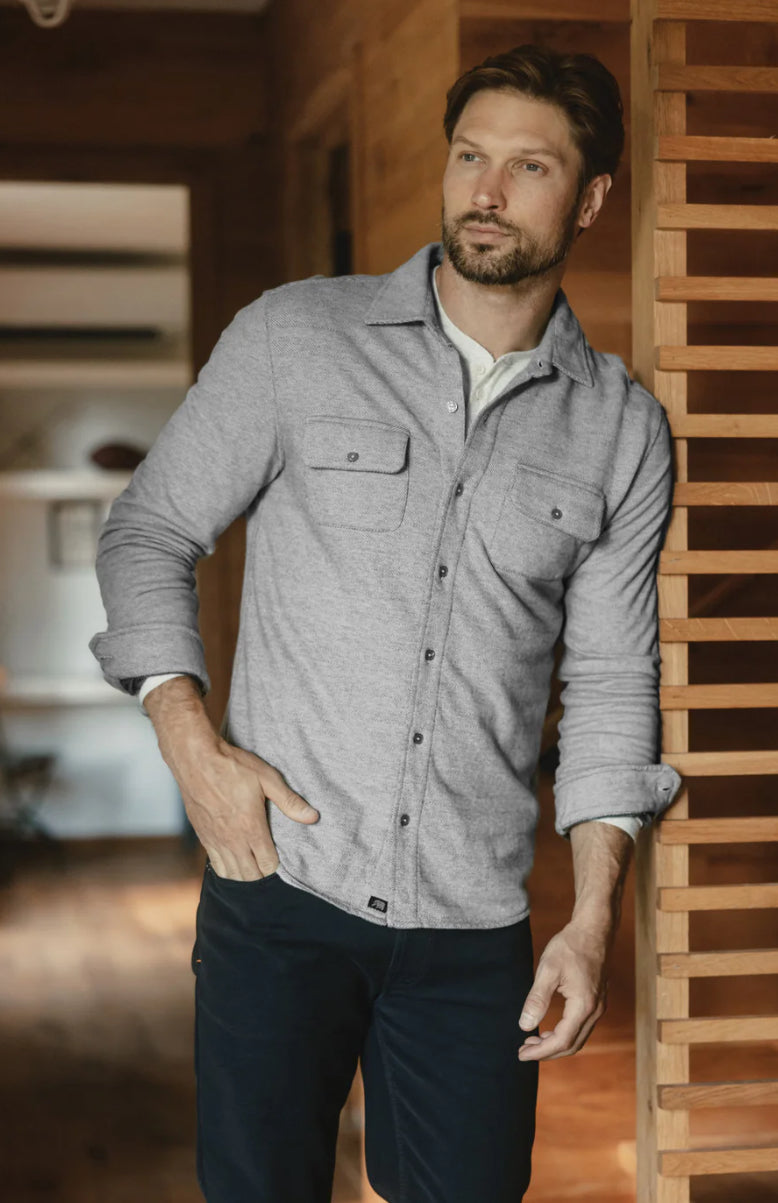 The Normal Brand The Normal Brand Textured Knit Shirt in Graphite