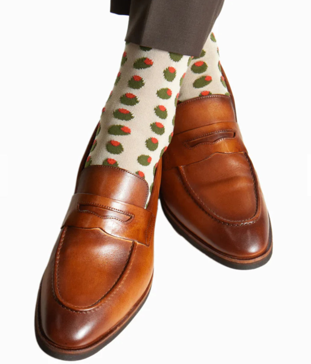 Fly Guys Menswear Tan With Olives Socks