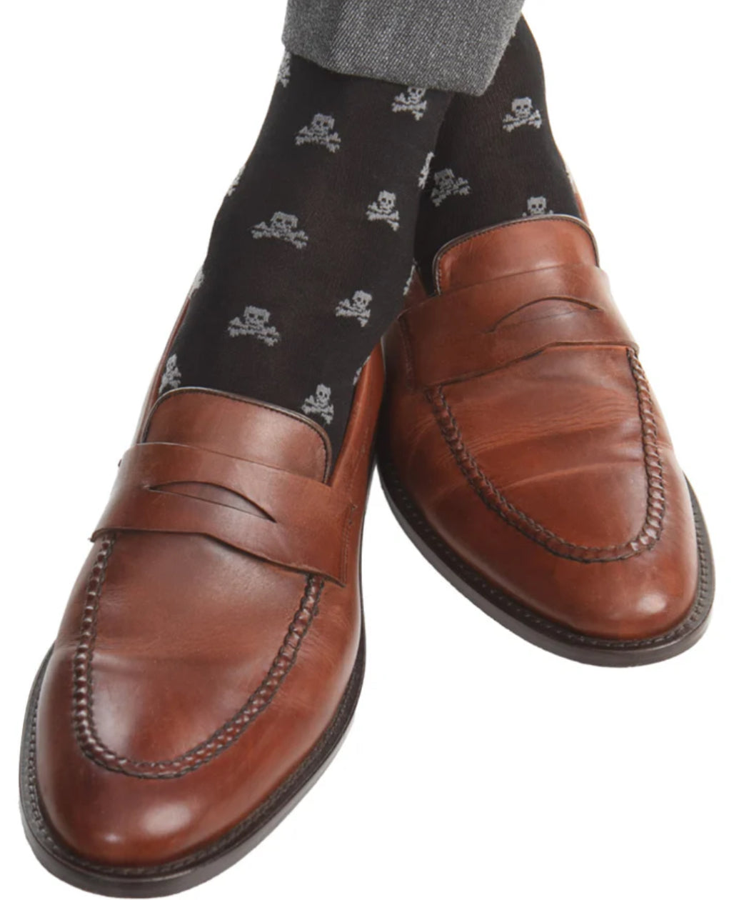 Fly Guys Menswear Black With Skull and Crossbones Socks