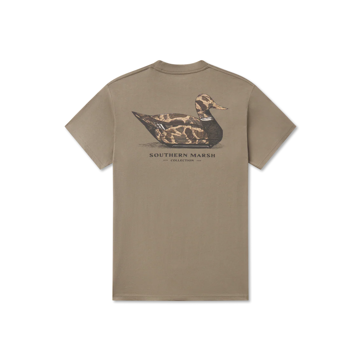 Southern Marsh Vintage Duck Decoy Camo Tee Stonewall Olive