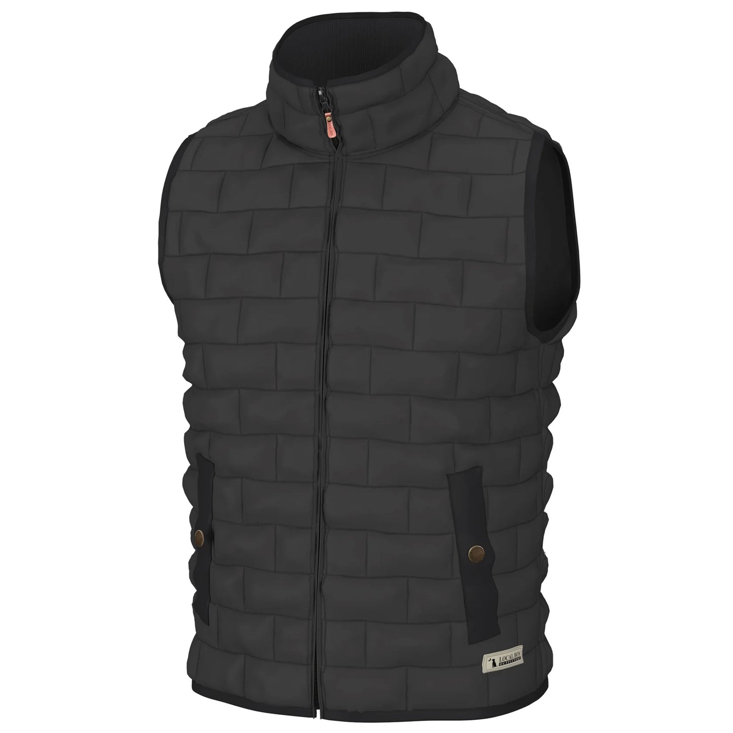 Local Boy Brick Quilted Vest Charcoal