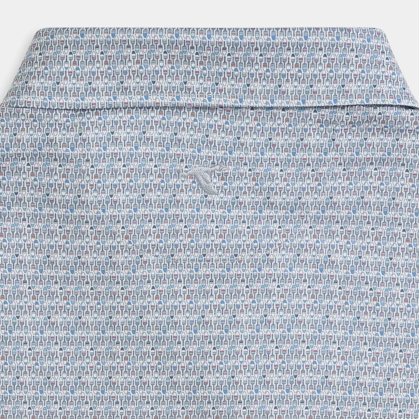 Genteal Harbor Buoy Printed Performance Polo Nautical Blue