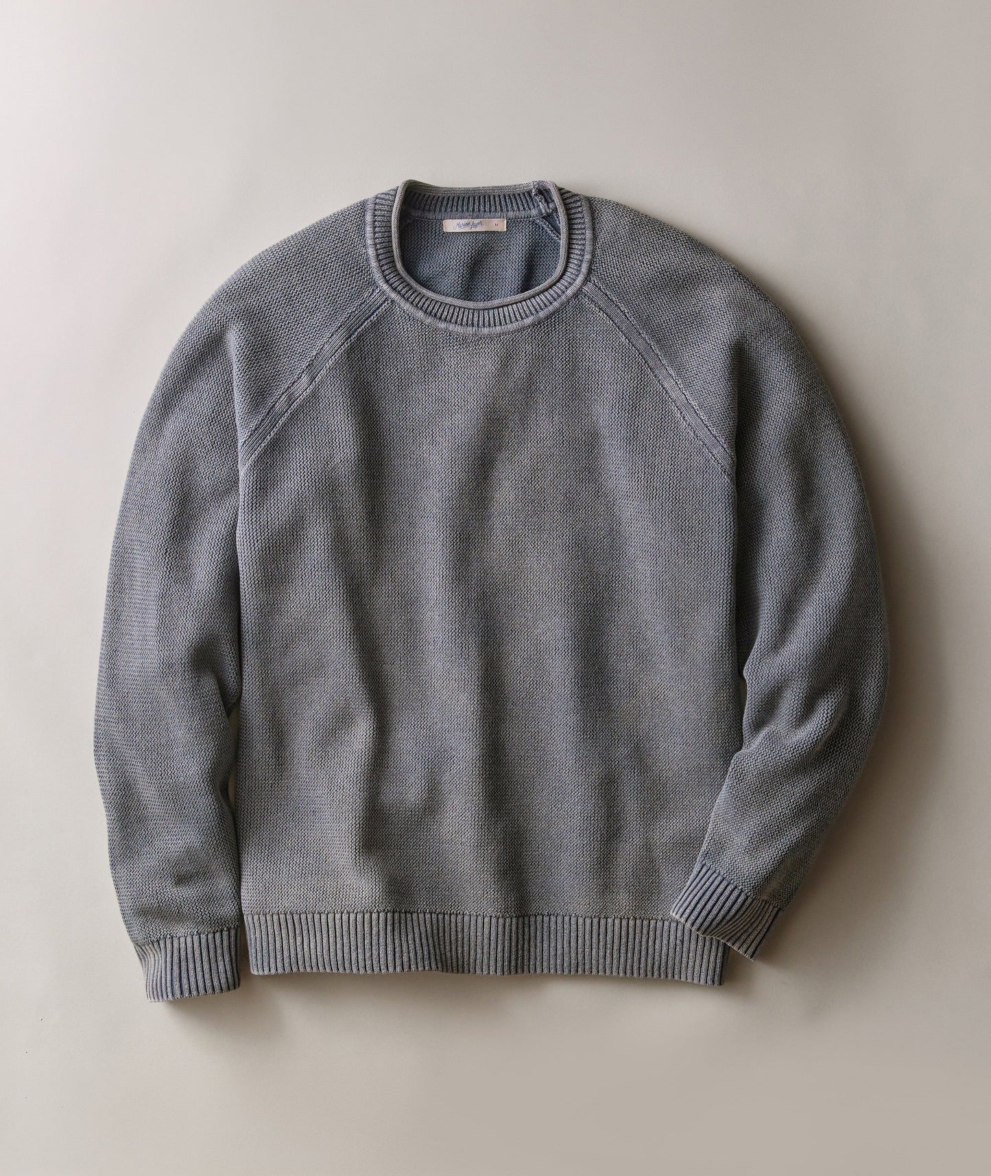 MARINE LAYER GARMENT DYE ROLL NECK SWEATER MOOD INDIGO