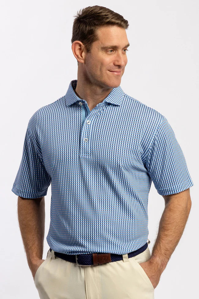 Turtleson Hayden Diamond Knit Gingham Polo