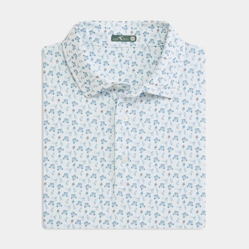 Genteal Stream to Green Printed Performance Polo