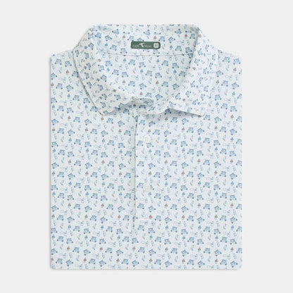 Genteal Stream to Green Printed Performance Polo