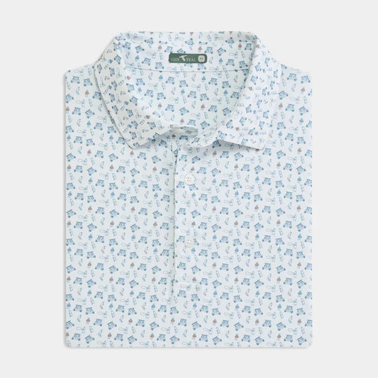 Genteal Stream to Green Printed Performance Polo