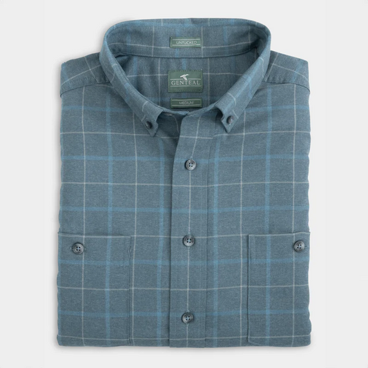 Gen Teal Sawyer Untucked Performance Flannel - Quarry