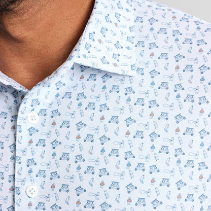 Genteal Stream to Green Printed Performance Polo