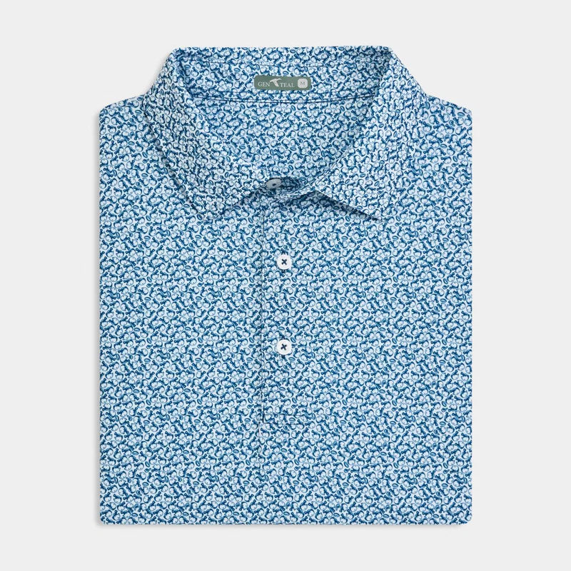 Genteal Navy Helmet Havoc Printed Performance Polo
