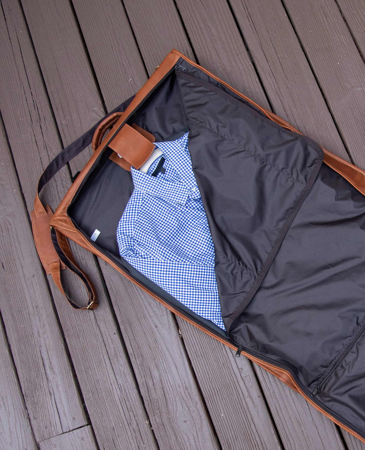 SARGE LEATHER ANDES TRI-FOLD GARMENT BAG