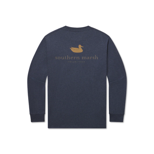 Southern Marsh Long Sleeve Authentic Tee Washed Lunar Navy