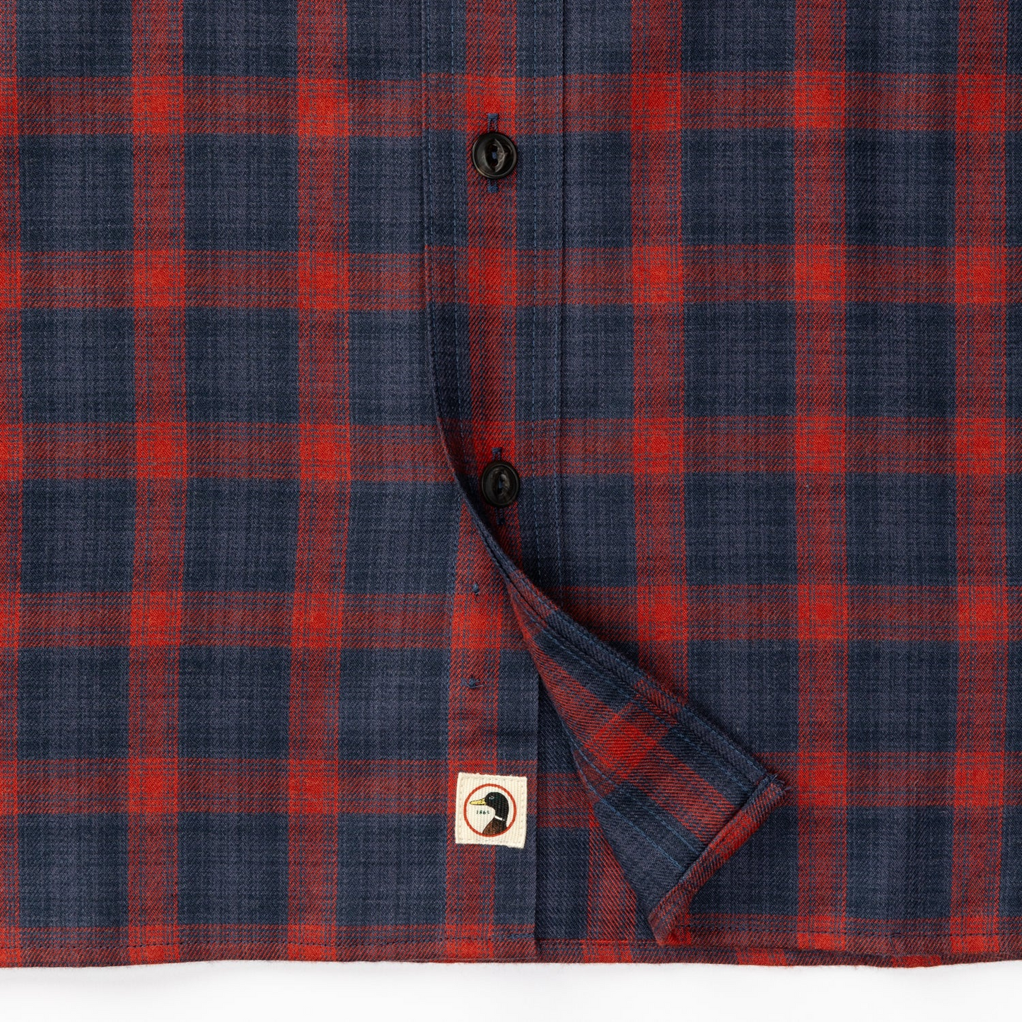 Duck Head Performance Flannel Sport Shirt Rigsby Plaid Navy