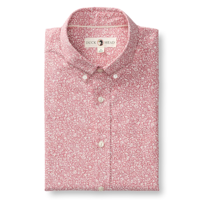 Duck Head Cotton Chambray Sport Shirt Rosewood