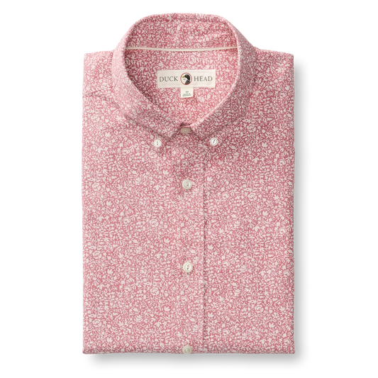 Duck Head Cotton Chambray Sport Shirt Rosewood