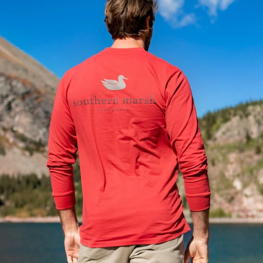 Southern Marsh Long Sleeve Authentic Tee Rust