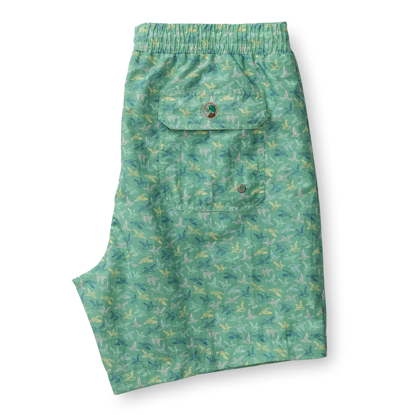 DUCK HEAD 6IN PRINT SAILPORT SWIM SHORT ASPEN GREEN