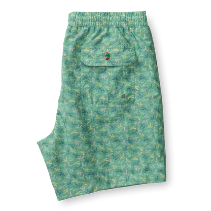 DUCK HEAD 6IN PRINT SAILPORT SWIM SHORT ASPEN GREEN