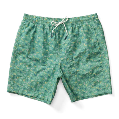 DUCK HEAD 6IN PRINT SAILPORT SWIM SHORT ASPEN GREEN