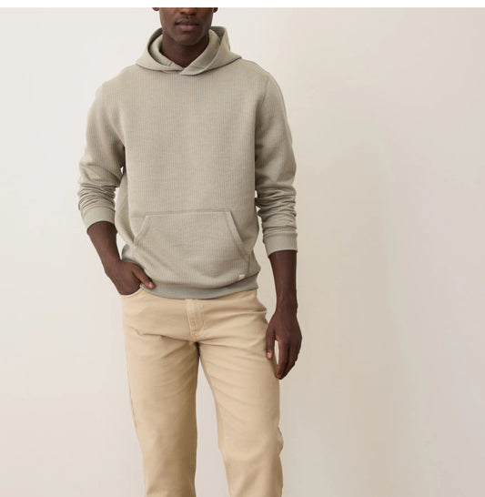 Marine Layer Quilted Hoodie Taupe