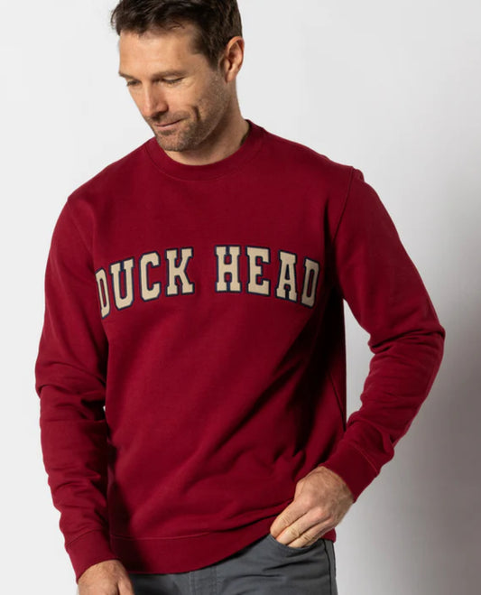 Duckhead Applique Crewneck Sweatshirt Deep Red
