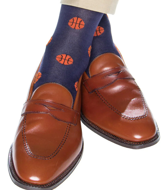 Fly Guys Menswear Classic Navy & Basketball Socks