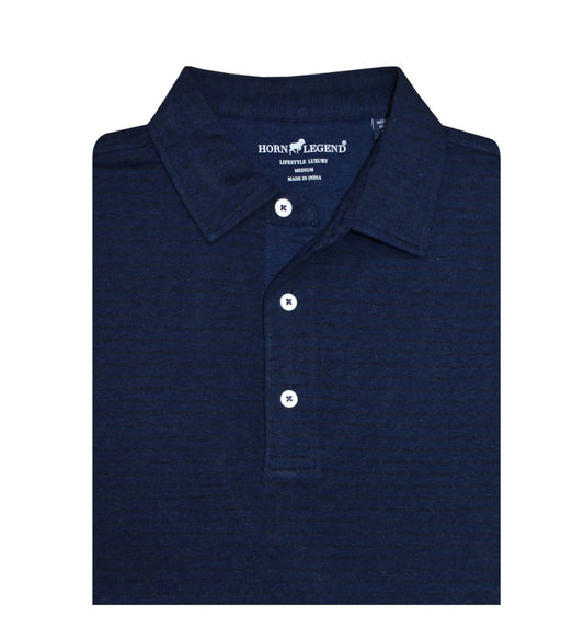 Horn Legend Striped Polo Navy/Charcoal