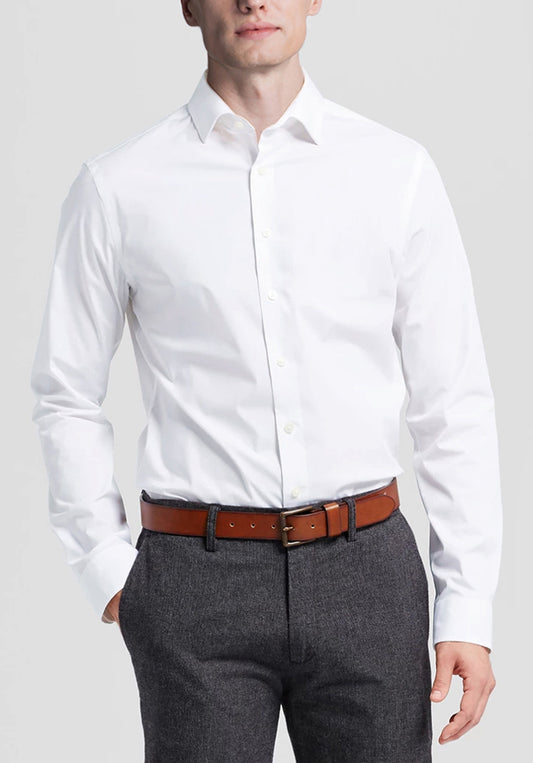 Verno Fashion Dress Shirt Slim Fit White