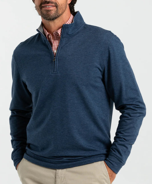 Duck Head - Long Sleeve Dunmore 1/4 Zip Pullover - Royal Navy Heather