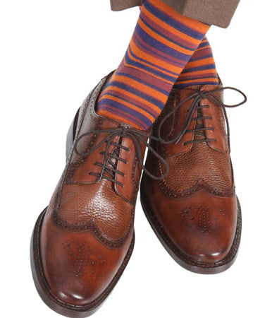 Fly Guys Menswear Dress Navy Stripe Socks