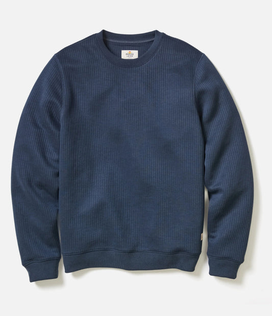 Marine Layer Quilted Crewneck Navy