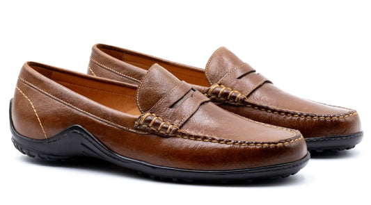 Martin Dingman Bill Genuine Water Buffalo Penny Loafers Burnt Cedar