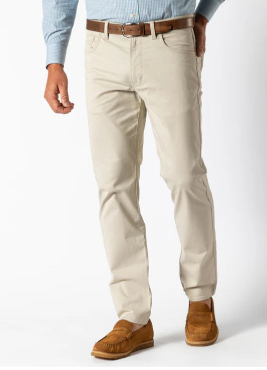 Duckhead Classic Fit Pinpoint Canvas Five-Pocket Pants Stone