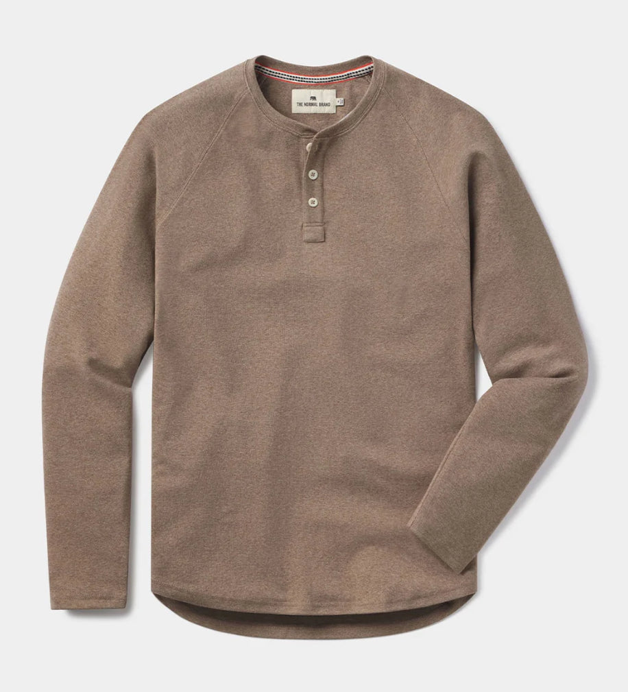 The Normal Brand Puremeso Everyday Henley in Taupe