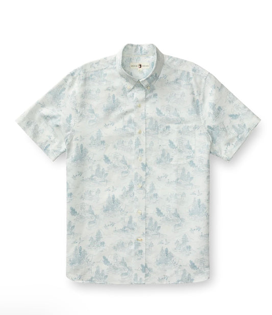 Duck Head Short Sleeve Linen Cotton Oxford Sport  Soft White