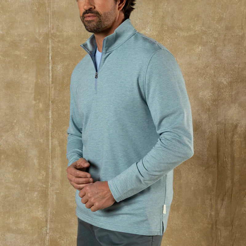 DUCK HEAD SUMMERFORD STRIPE PERFORMANCE 1/4 ZIP PULLOVER