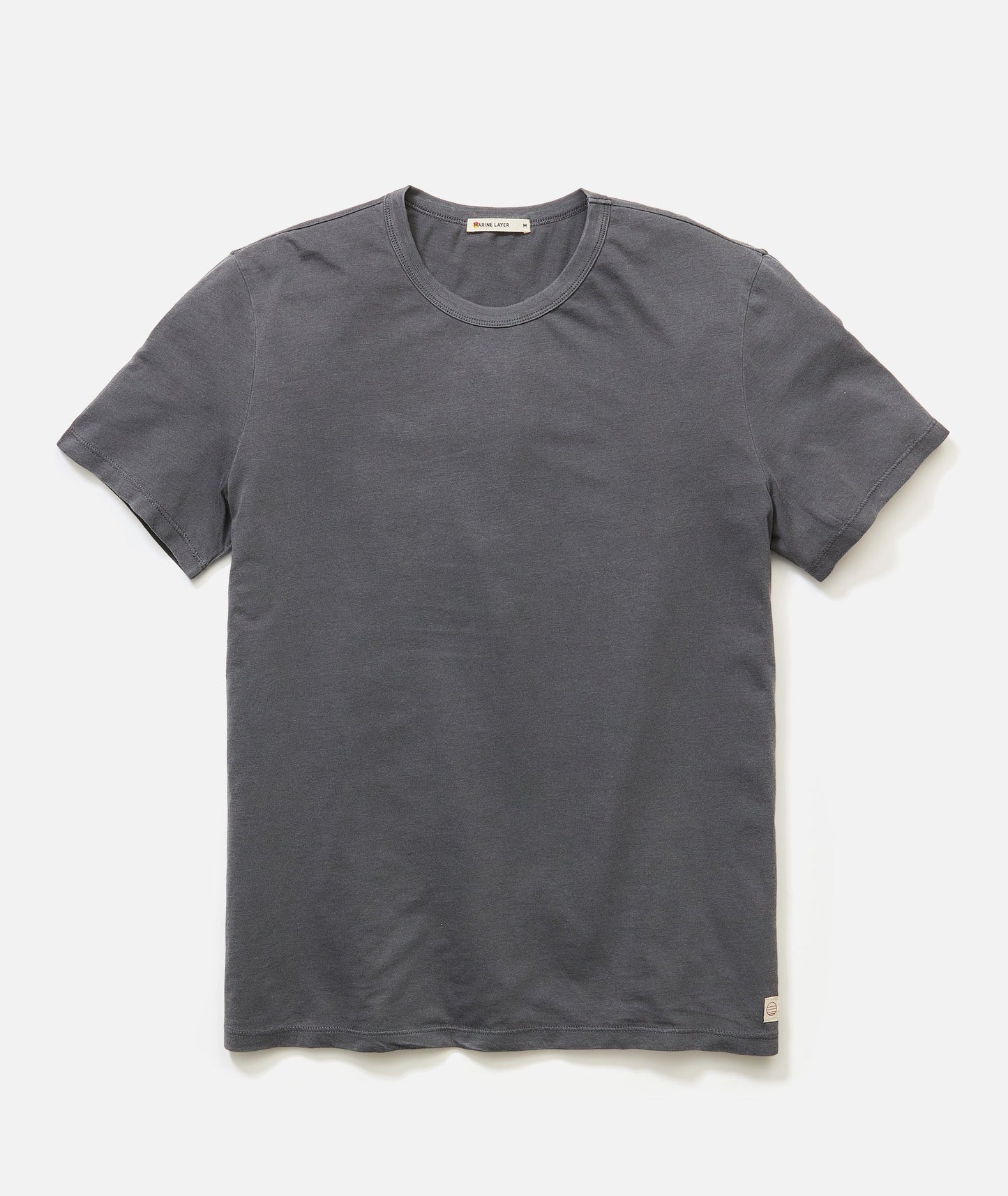 MARINE LAYER SIGNATURE CREW TEE ASPHALT