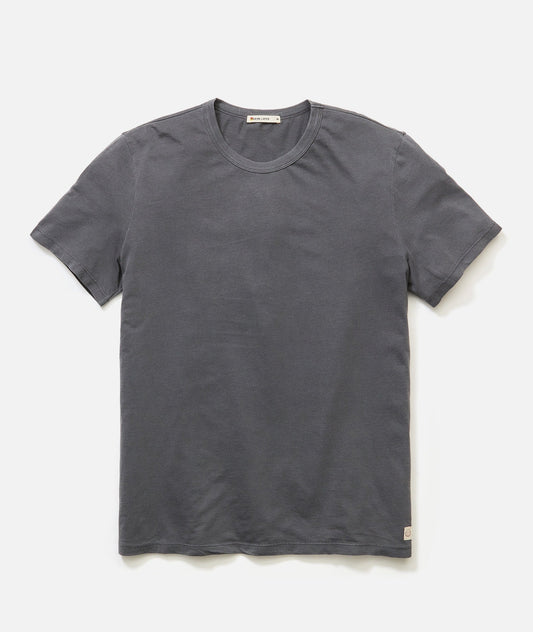 MARINE LAYER SIGNATURE CREW TEE ASPHALT