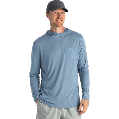 Free Fly Bamboo Lightweight Hoodie Blue Fog