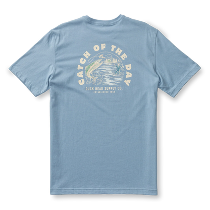 DUCK HEAD CATCH OF THE DAY T-SHIRT CHAMBRAY BLUE