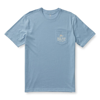 DUCK HEAD CATCH OF THE DAY T-SHIRT CHAMBRAY BLUE