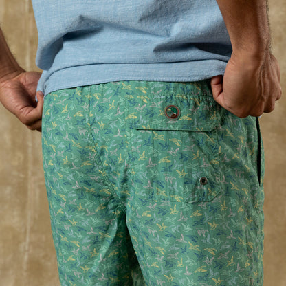 DUCK HEAD 6IN PRINT SAILPORT SWIM SHORT ASPEN GREEN