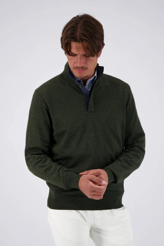 Turtleson Desmond Quarter Button Sweater Glen/Navy