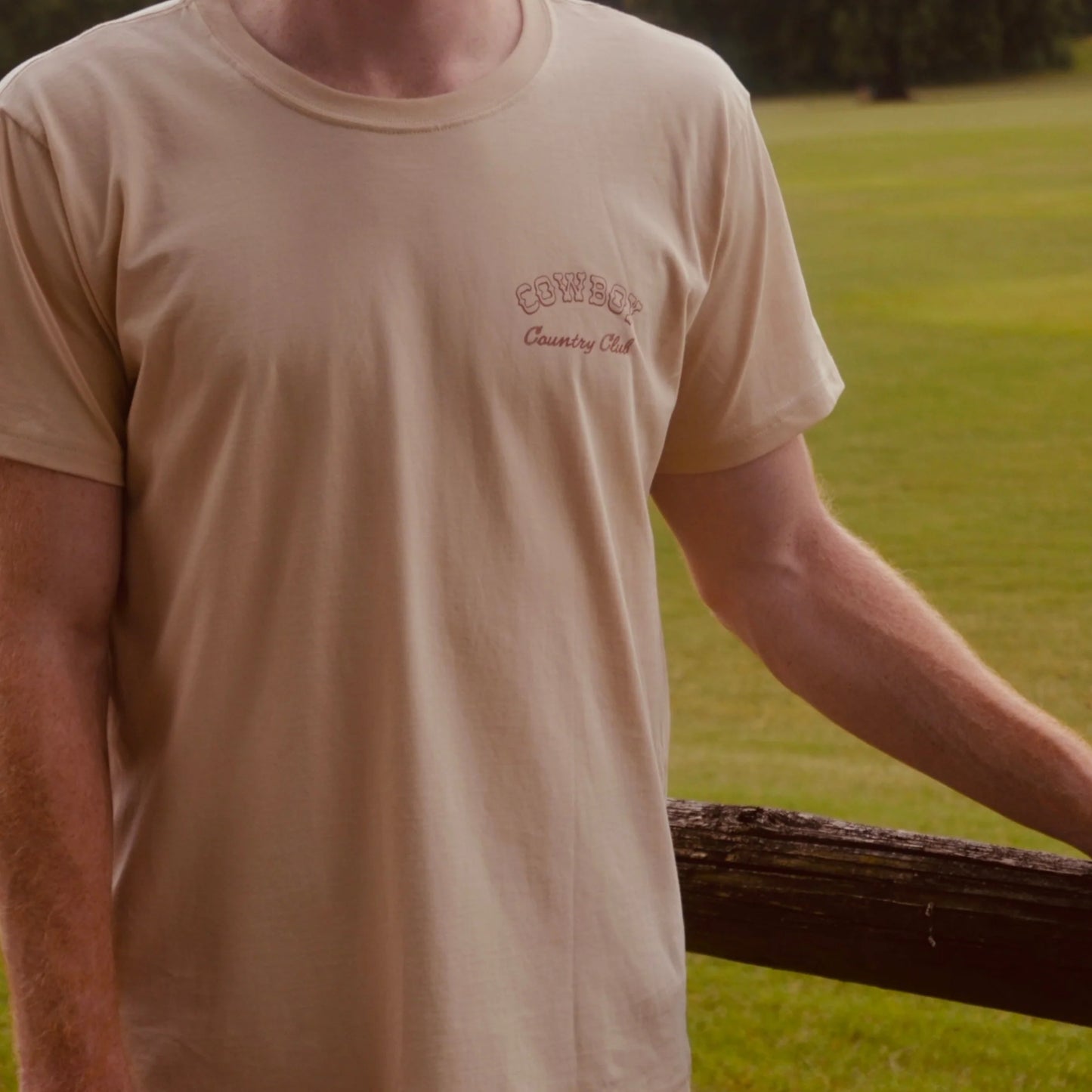 Cowboy Country Club Horse & Sun Graphic T-Shirt Brown