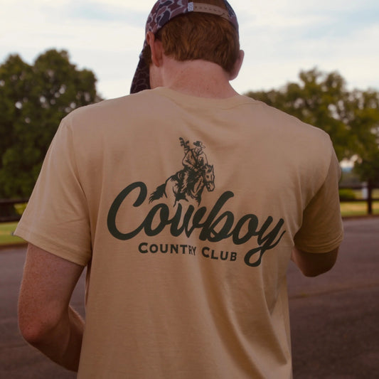 Cowboy Country Club Cursive Club Cream