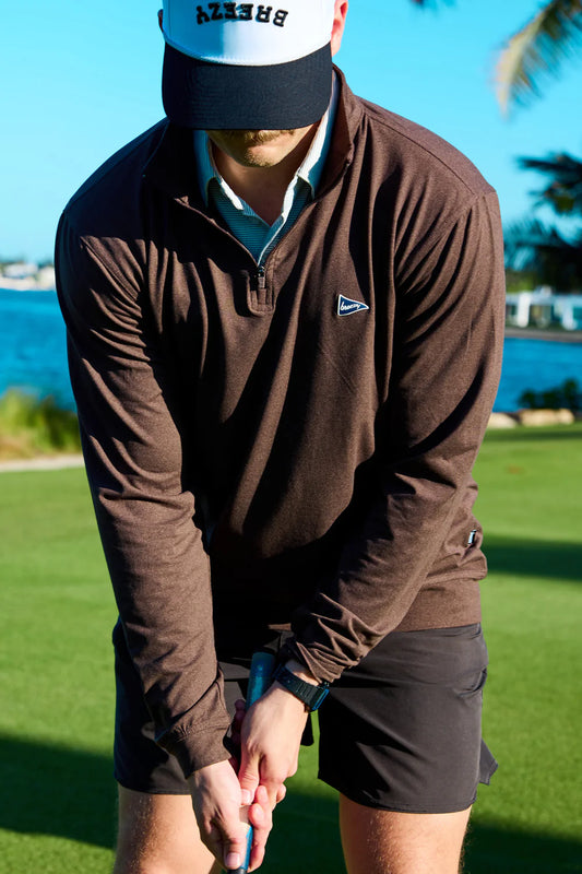 Breezy Golf The Gimme Quarter-Zip Espresso