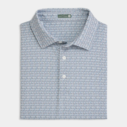 Genteal Harbor Buoy Printed Performance Polo Nautical Blue